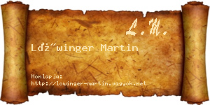 Lőwinger Martin névjegykártya